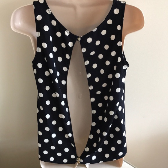 My Story - polka dot navy top with open back - XS - Picture 3 of 6